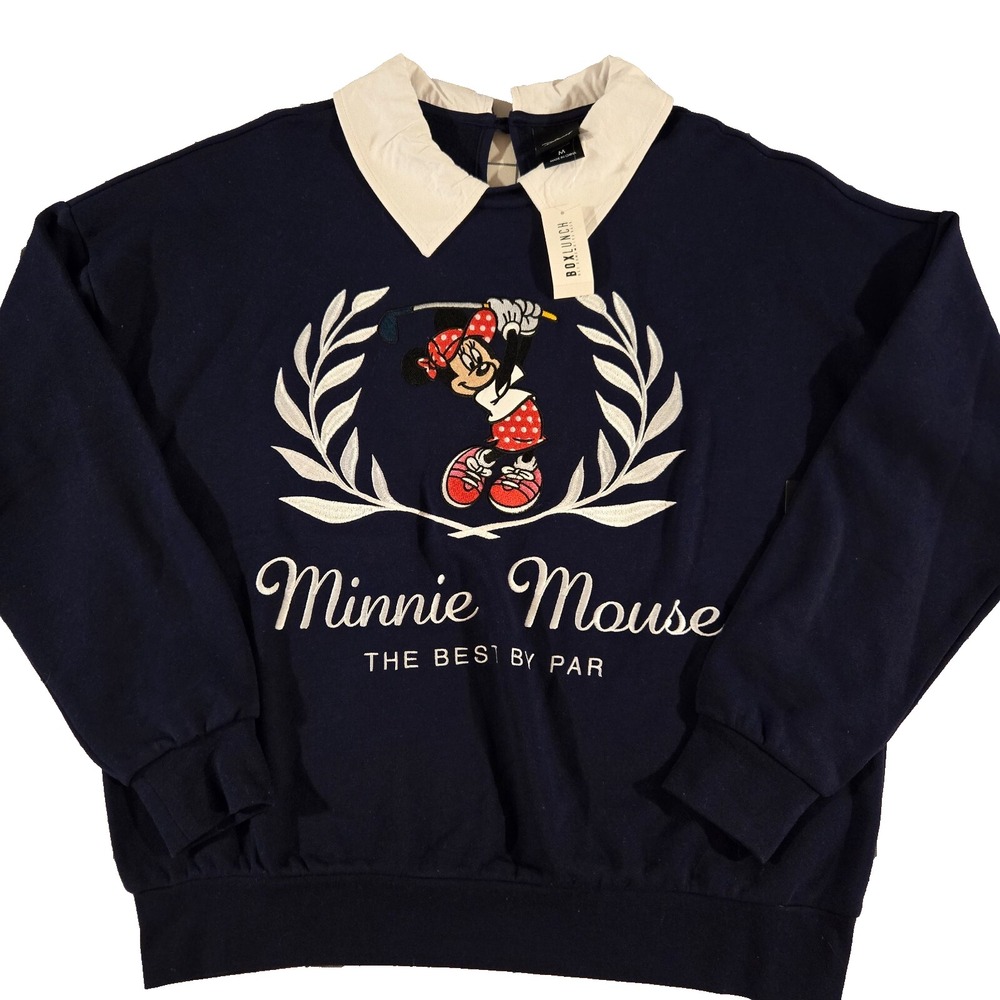 Disney MinnieMouse Golf Collared Women's Crewneck -BoxLunch Exclusive MEDIUM NEW